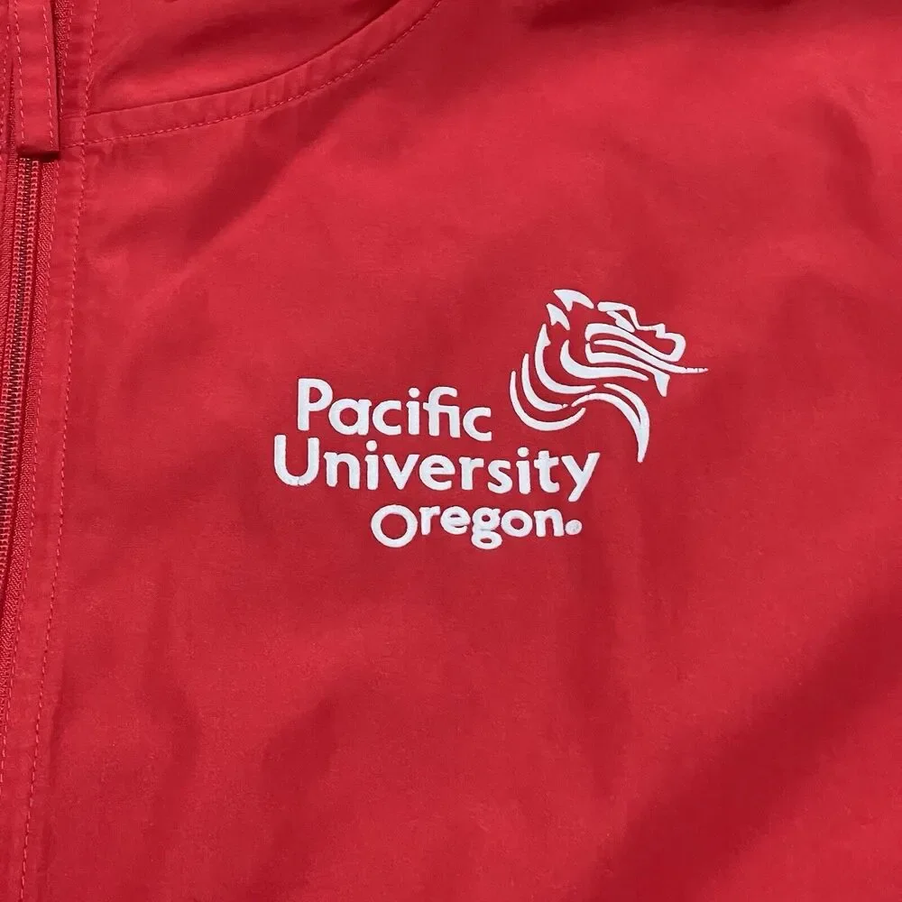 Pacific University Boxers Mens Jacket XL Red Anorak Windbreaker Oregon Champion